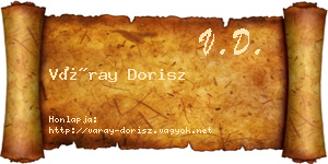 Váray Dorisz névjegykártya